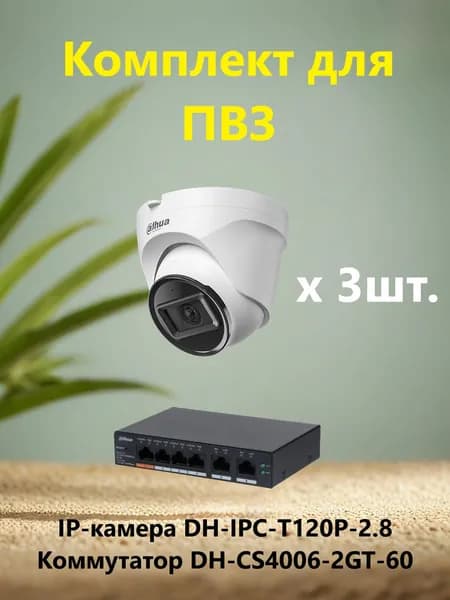Комплект IP- видеокамер с микрофоном для ПВЗ (3 камеры)