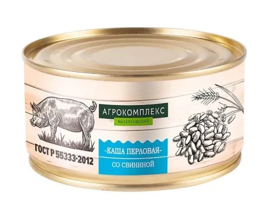 Каша перловая со свининой Агрокомплекс 975гр (3шт по 325 гр)