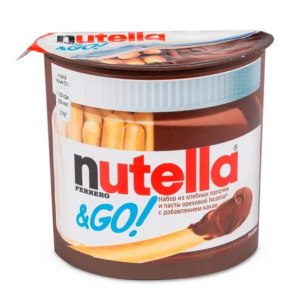 Набор из шоколадной пасты с хлебными палочками, Nutella, 52 г, Германия