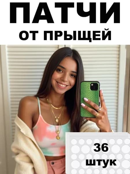 Патчи от прыщей прозрачные гидроколлоидные маскирующие 36 шт