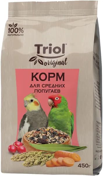 Корм для птиц Triol Original корм для средних попугаев (450 гр)
