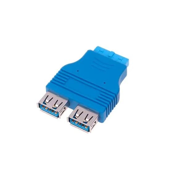Переходник с USB 3.0 мат.плата на 2х USB 3.0 тип А синий