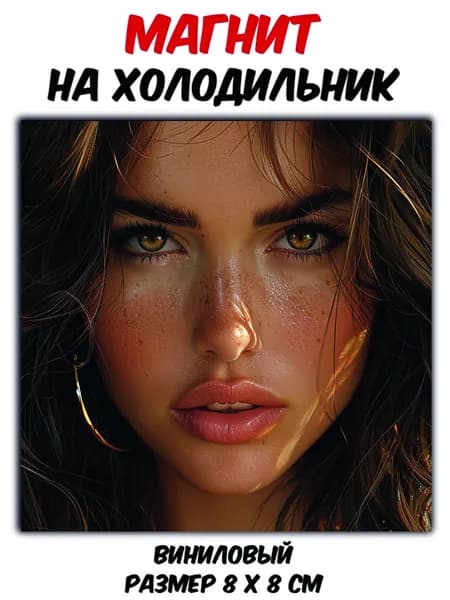 Магнит на холодильник "Красивый женский взгляд" ,виниловый,гибкий.