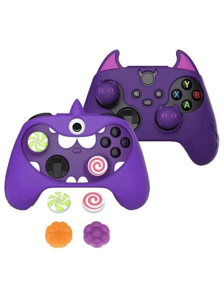 PlayVital Набор аксессуаров для геймпада Xbox Series X/S чехлы Demon и MonoEye Monster, фиолетовый