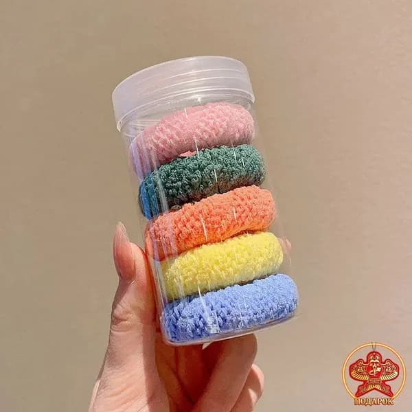 Эластичная тесьма для волос с узором, 5 шт. в упаковке: пастельные тона, ок. 5 см