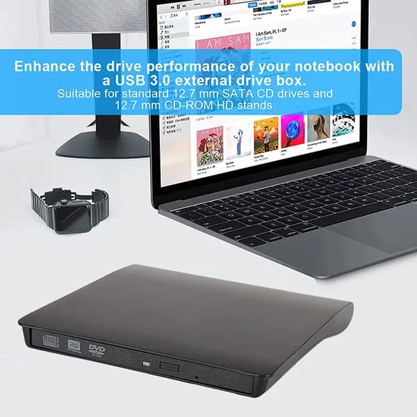 внешний корпус для переносного DVD привода, 12.7 мм, USB 3.0