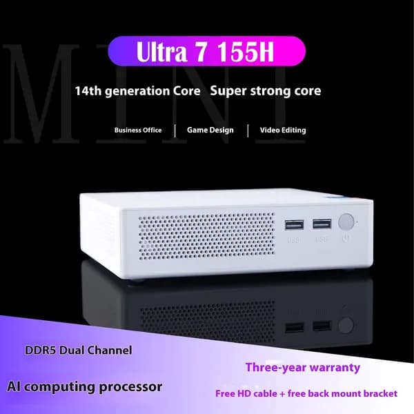 Мини-ПК Ultra 5 125H (Intel Core Ultra 5 125H, RAM 8 ГБ, SSD 256 ГБ, Intel Graphics, Windows 11 Pro), белый