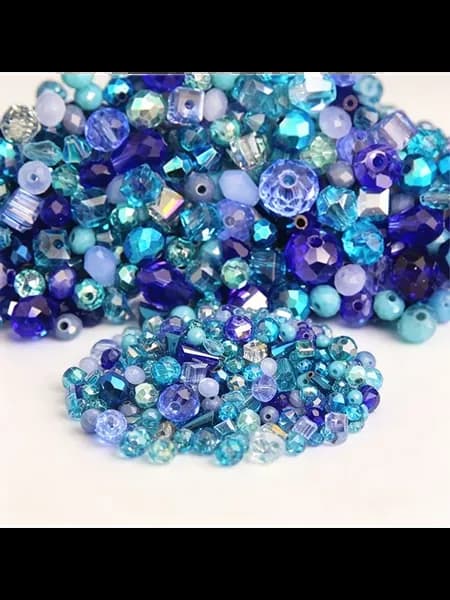 Бусины стеклянные Mixed Blue 10г