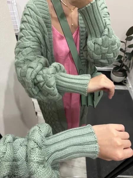 кардиган длинный вязаный оверсайз