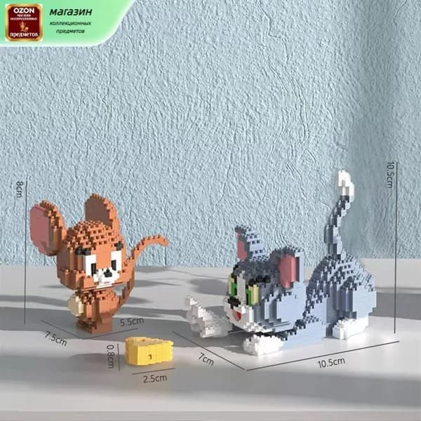 Конструктор Том и Джерри (Tom and Jerry) - Мини-фигурки / Сцена из мультфильма - Развивающий подарок f r детей и взрослых