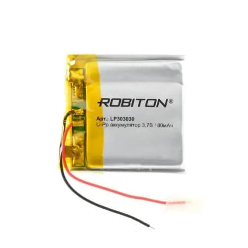 Литий-полимерный аккумулятор Robiton Li-Pol 3.7v LP 303030-PCM 180mAh , 1шт.