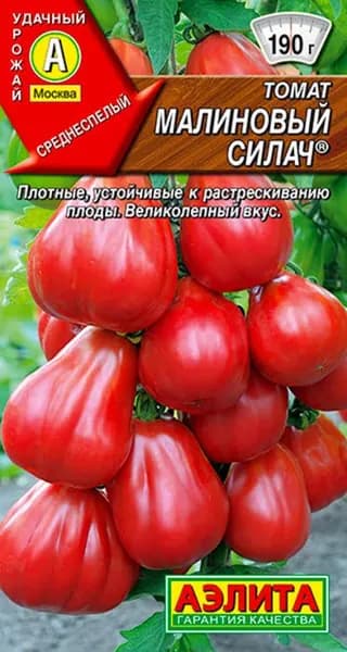 Семена Томат Малиновый Силач (0,2г) Аэлита - среднеспелый сладкий сорт для салата и засолки