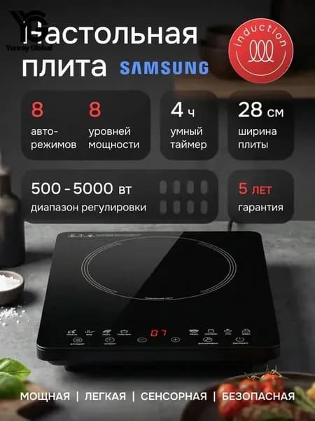 Индукционная настольная плита BQ-HP101W_ob_MSgg, черный, черно-серый