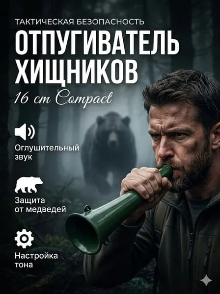 Горн охотничий сигнальный рожок, отпугиватель медведей для выживания