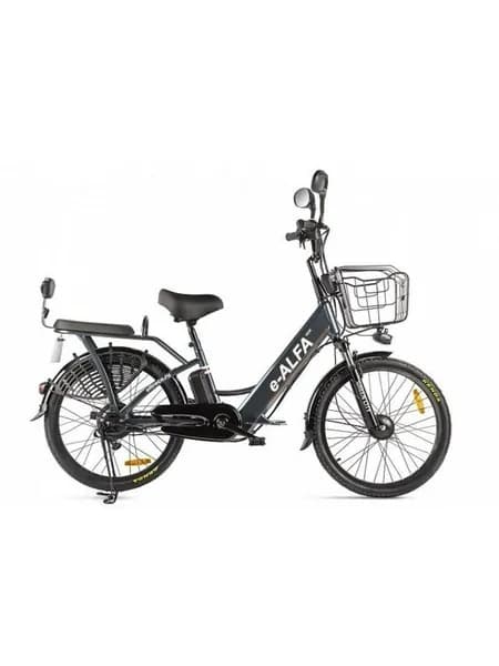 Электровелосипед Green City E-ALFA new колеса 24, рама алюминий, скоростей 1, Темно-серый