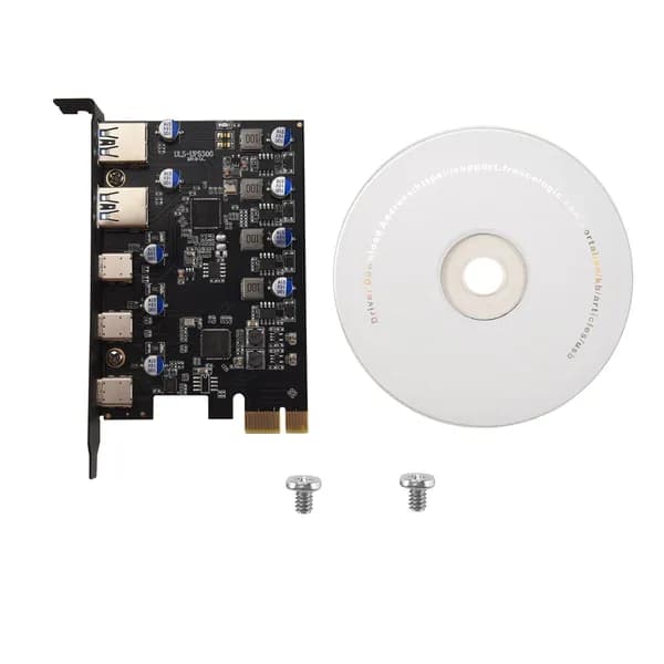 (F X Z V) Карта расширения PCIe на 5 портов (3X USB C, 2X 3.0-A) PCI Express совместим с 10/8/7 и OS 10.8.2