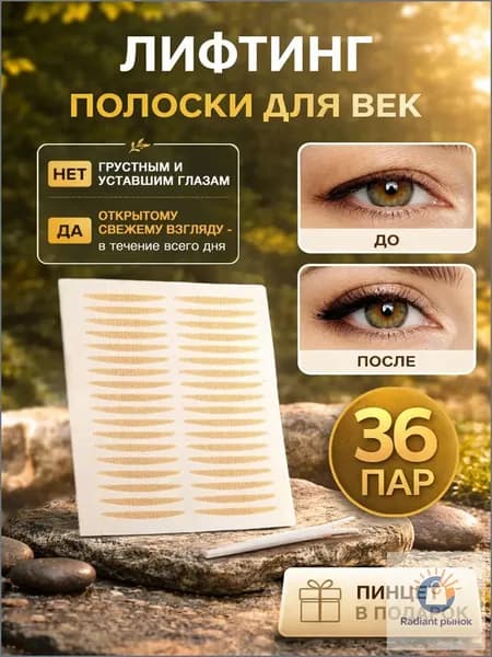 Лифтинг полоски для век 36 пар, невидимые наклейки тейпы для мгновенной подтяжки лица, кожи глаз и коррекции верхнего нависшего века.
