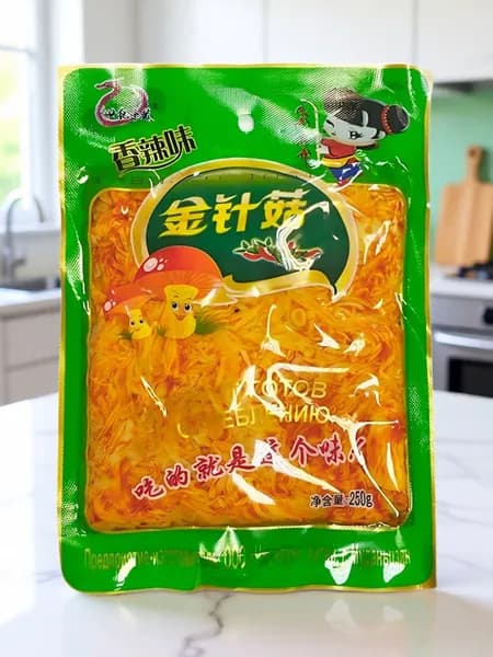 Грибной салат Еноки острые для салата и гарнира 250 г, Китай