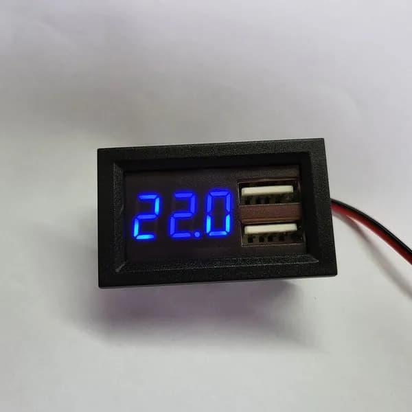 Цифровой вольтметр с двумя USB-портами для зарядки устройств, 8 40 В постоянного тока