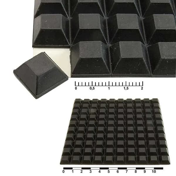 Ножка приборная самоклеющаяся SF-005, 12.7x7x6 мм, квадратная, 4шт