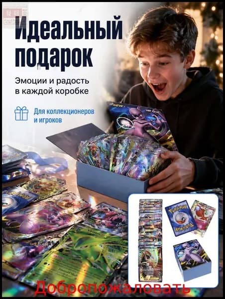 100шт/бо Покемон Карты Игрушка VMAX GX EX MEGA