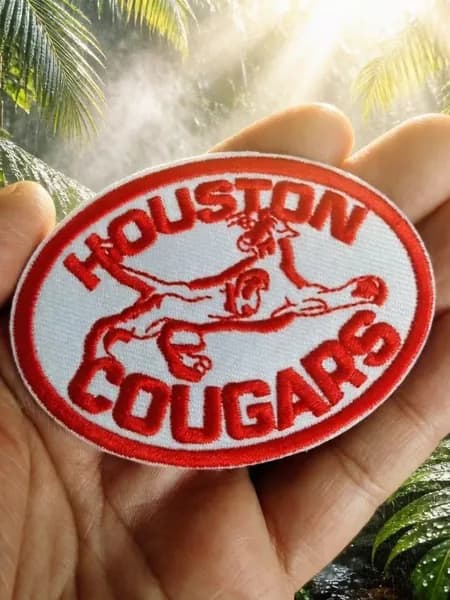 Овальный термоклеевой патч Houston Cougars, без велкро