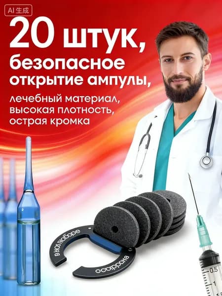 Пилочка для ампул безопасная 20 штук Цельнолитая пилочка для вскрытия медицинских ампул с острой кромкой