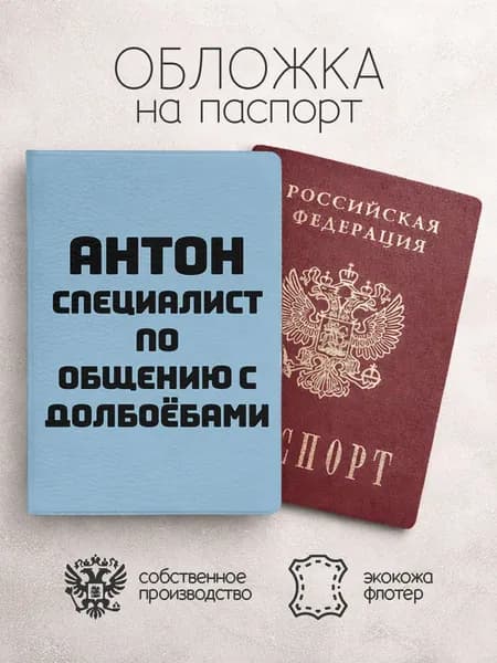 Обложка на паспорт специалист по общению с д*лб**бами антон
