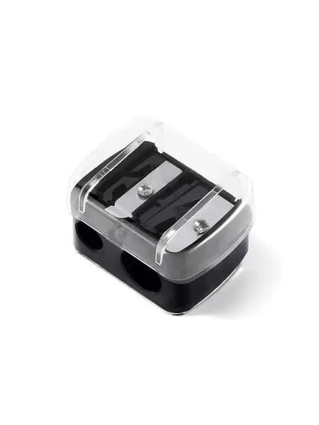 SHIKstudio Точилка для косметических карандашей SHARPENER профессиональная, одинарная, с крышкой, закаленная сталь, черная