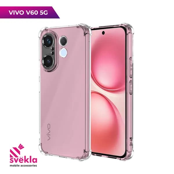 Силиконовый чехол для Vivo V60 5G (Виво В60 5Г) c усиленными углами Прозрачный Svekla Mix