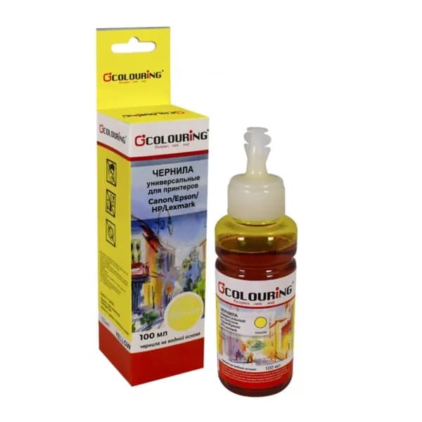 Чернила для Canon/Epson/HP/Lexmark Yellow 100 мл водные Colouring желтые
