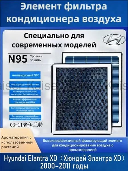 Фильтр салонный арт. Фильтр салонный ароматический для Hyundai Elantra классик 2003-2011, угольный фильтр кондиционера，Hyundai Elantra XD（Хюндай Элантра XD）, 1 шт.