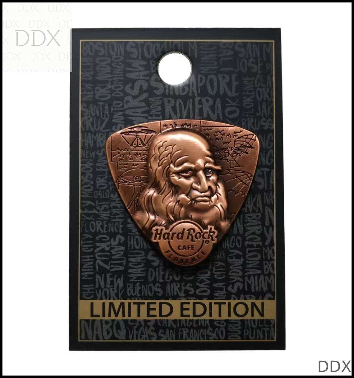 Значок Hard Rock Cafe Florence Leonardo da Vinci Guitar Pick