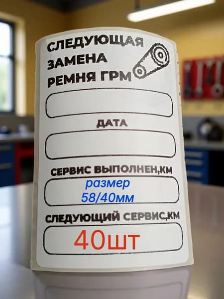 наклейка о смене ремня грм