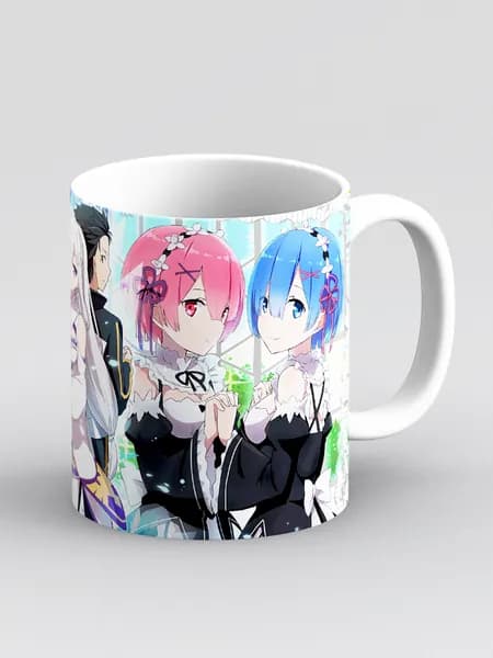 Кружка "Аниме. Жизнь с нуля в альтернативном мире. Re: Zero Ре Зеро Резеро Rezero (пятеро)"