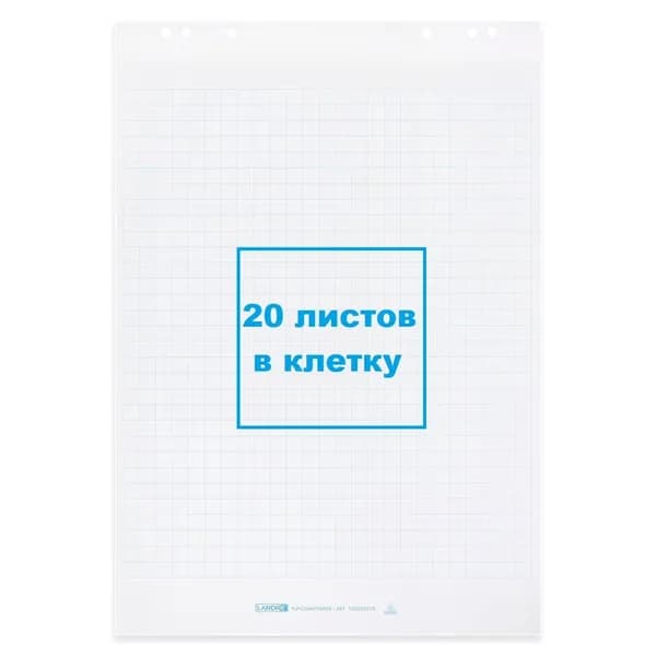 Блокнот для флипчарта Durable, клетка, 68 x 97 см, 20 листов Белый