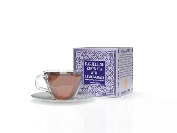 Чай Bharat Bazaar Дарджилинг зеленый с лемонграссом (Darjeeling green tea with Lemongrass), 100 г