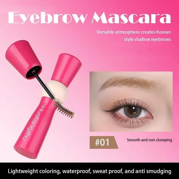 Тушь для бровей Light Brown 01, водостойкая, стойкая, с изогнутой кисточкой, эффект натуральных бровей, корейский стиль