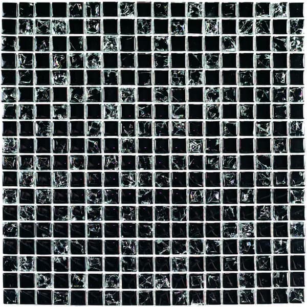 Плитка декоративная, мозаика стеклянная Strike Black, 1 штука