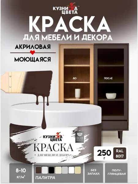 Краска для мебели меловая коричневый 0,25 Уцененный товар