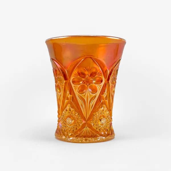 Стакан Four Seventy Four. Imperial, США, карнавальное стекло, ручная работа, 1906-1920 гг.