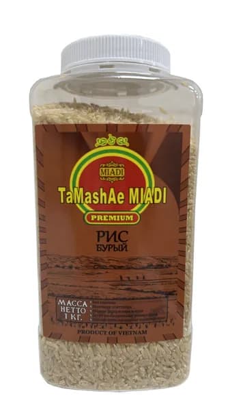 Рис индийский, Бурый, нешлифованный, TaMashAe MIADI Premium, 1 кг