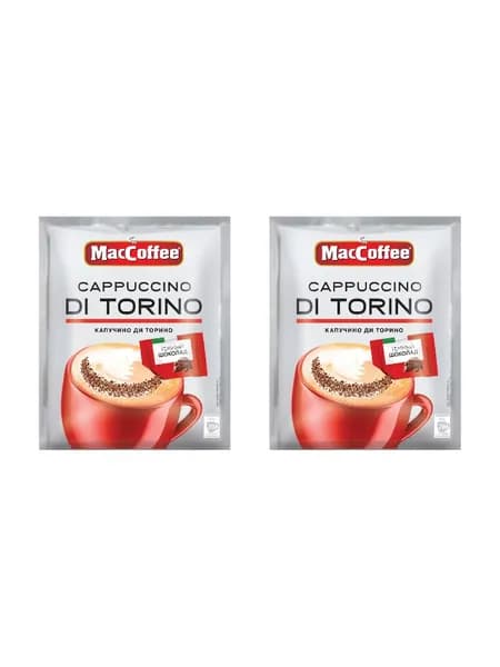 MacCoffee Напиток кофейный Cappuccino di Torino с шоколадной крошкой 20 саше, 510 г, 2 шт