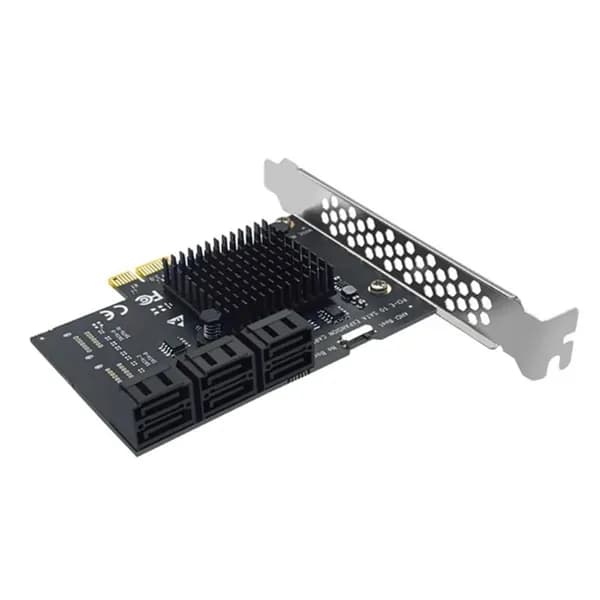 (G C K F) Карта Расширения PCI-E SATA X1/X4 - SATA3.0, 6-Портовый Адаптер Riser
