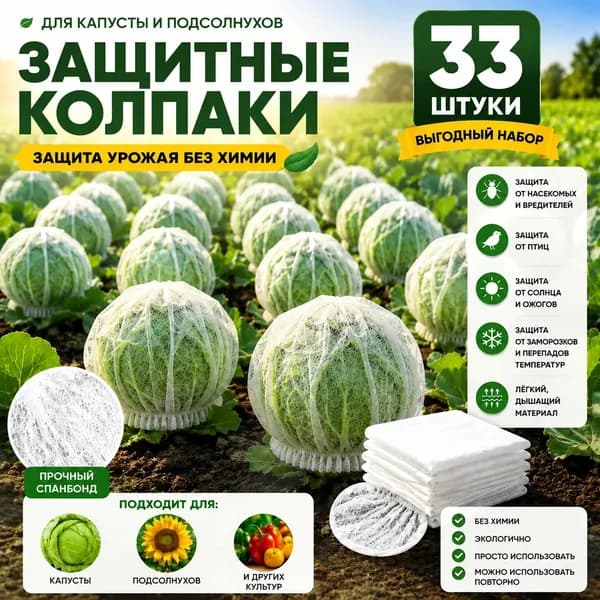 Укрывной материал Нетканое волокно, 0.2x0.22 м, 33 шт
