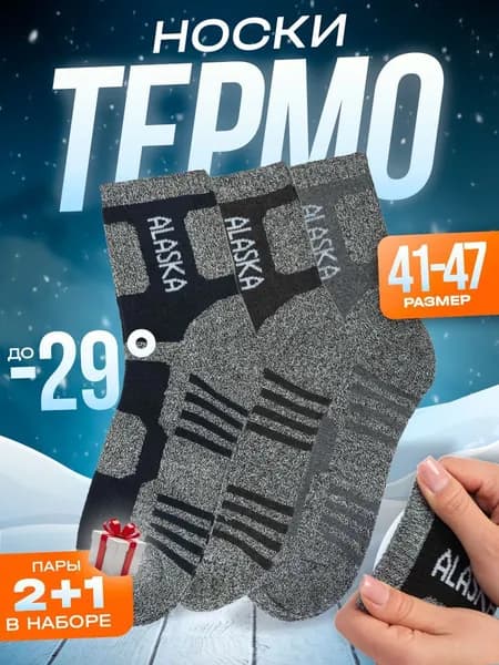 Носки Аляска мужские, 3 пары