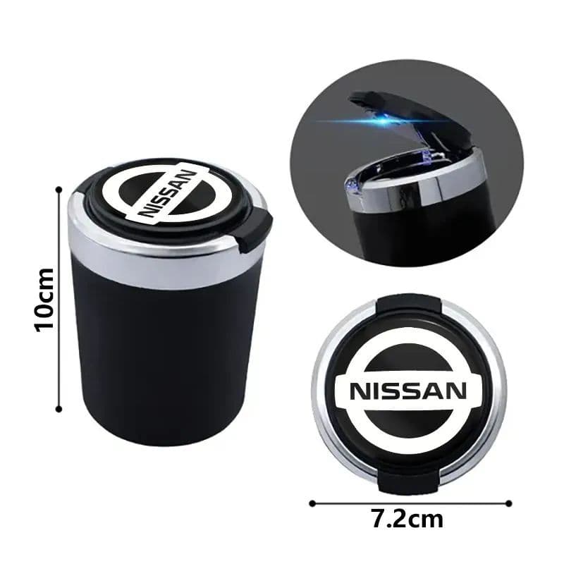 Пепельница автомобильная с логотипом Nissan Ниссан, с крышкой и подсветкой Nissan Ниссан