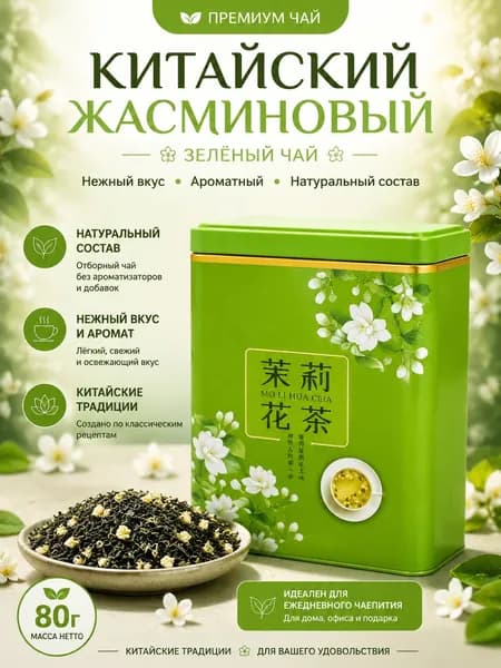 Жасминовый чай, натуральный высокогорный сорт, 80 г