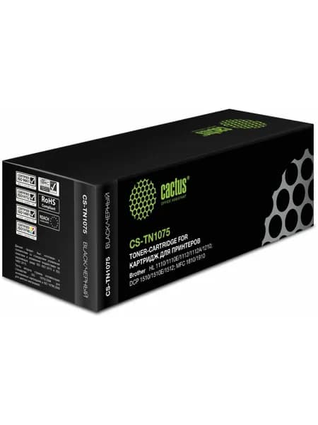 Картридж лазерный Cactus CS-TN1075 для Brother HL-1110R/DCP-1512R/MFC-1815R, ресурс 1000 страниц
