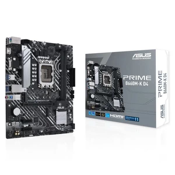Материнская плата ASUS PRIME B660M-K D4 , LGA1700,B660,USB3.2 GEN 1,MB (90MB1950-M1EAY0)